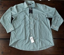 NWT Chaps Button Down Dress Shirt Green Checked Hunter Mens Size Large 16-16 1/2