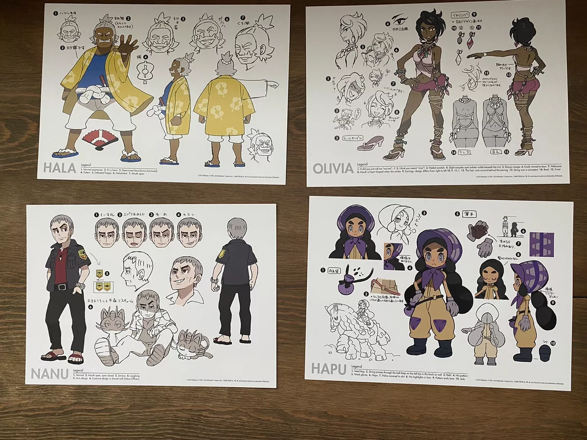 Lots of Pokemon Sword/Shield character concept art