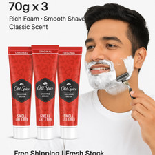 Old Spice Lather Shaving Cream 70g x3 Rich Foam Smooth Shave Fresh Stock