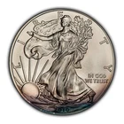 2010 1 oz Silver American Eagle - Violet Cyan Rim Toning - BU - SKU-E3307