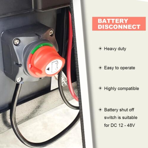 12V-48V Car Battery Disconnect Rotary Switch Master Power Cut Shut Off Isolator - Bild 4 von 12