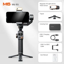 Hohem iSteady M6 Kit Gimbal Stabilizer AI Tracking Sensor Fill Light for iPhone