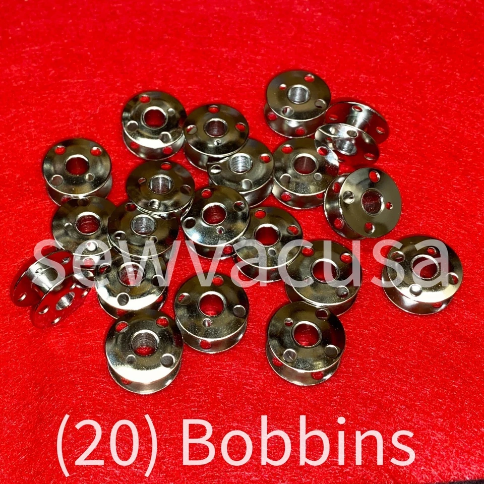 (20) Bobinas de metal Singer clase 66 modelos 401, 401A, 404 500 500A 503 503A + Foto 2 de 3