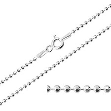 925 Sterling Silver Diamond Cut Ball Chain Necklace 1.5mm 14" 16" 18" 20" 22" 24