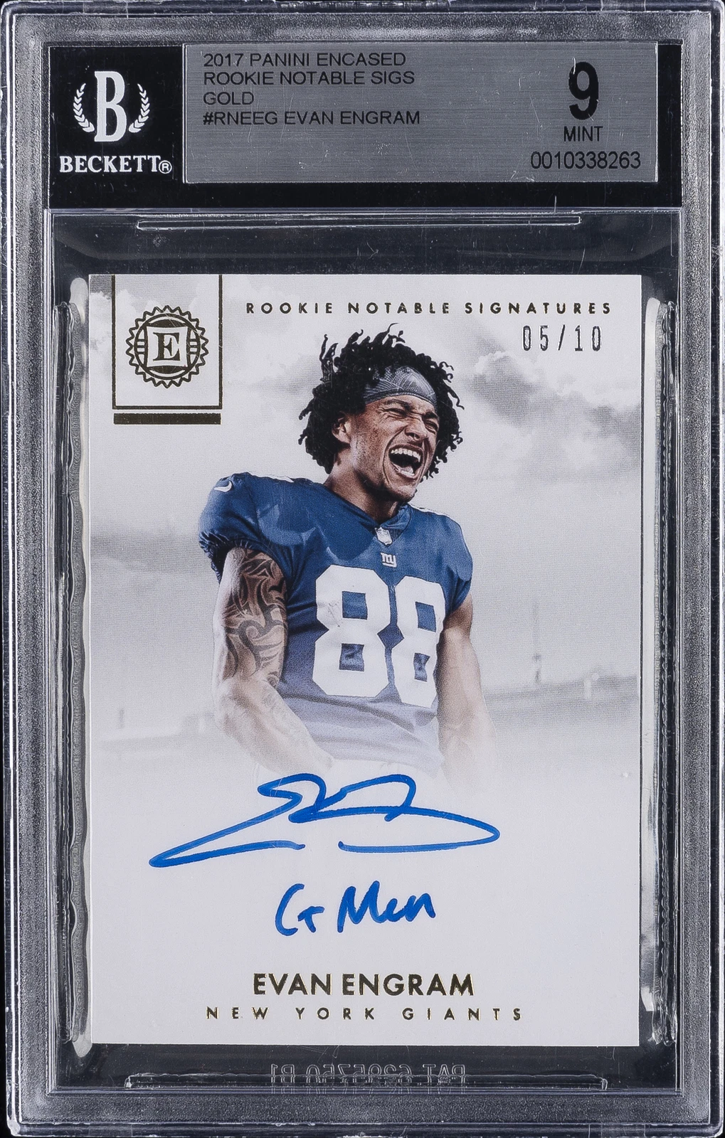Evan Engram Panini Encased Rookie Notable Signatures #RNEEG Base