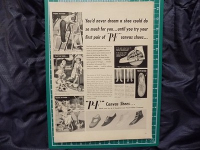 1949 PRINT AD NEVER DREAMED A SHOES COULD DO SO MUCH B F GOODRICH