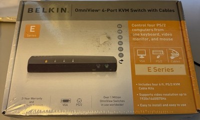 Belkin F1DB104P2EA OmniView E-Series 4-Port KVM Switch PS/2 inkl. Kabel 