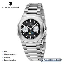 Pagani Design PD-1786 Black Chronograph Rubbe...