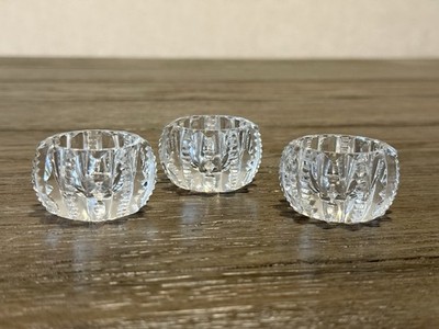 Vintage American Brilliant Hand Cut Glass Individual Salt Cellars Set of 3