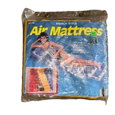 Vtg 80s Aidco AIR MATTRESS French Style POOL FLOAT Raft NOS New Old Stock 78”x28