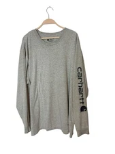 Carhartt Shirt Mens XL Gray Long Sleeve Loose Fit Workwear