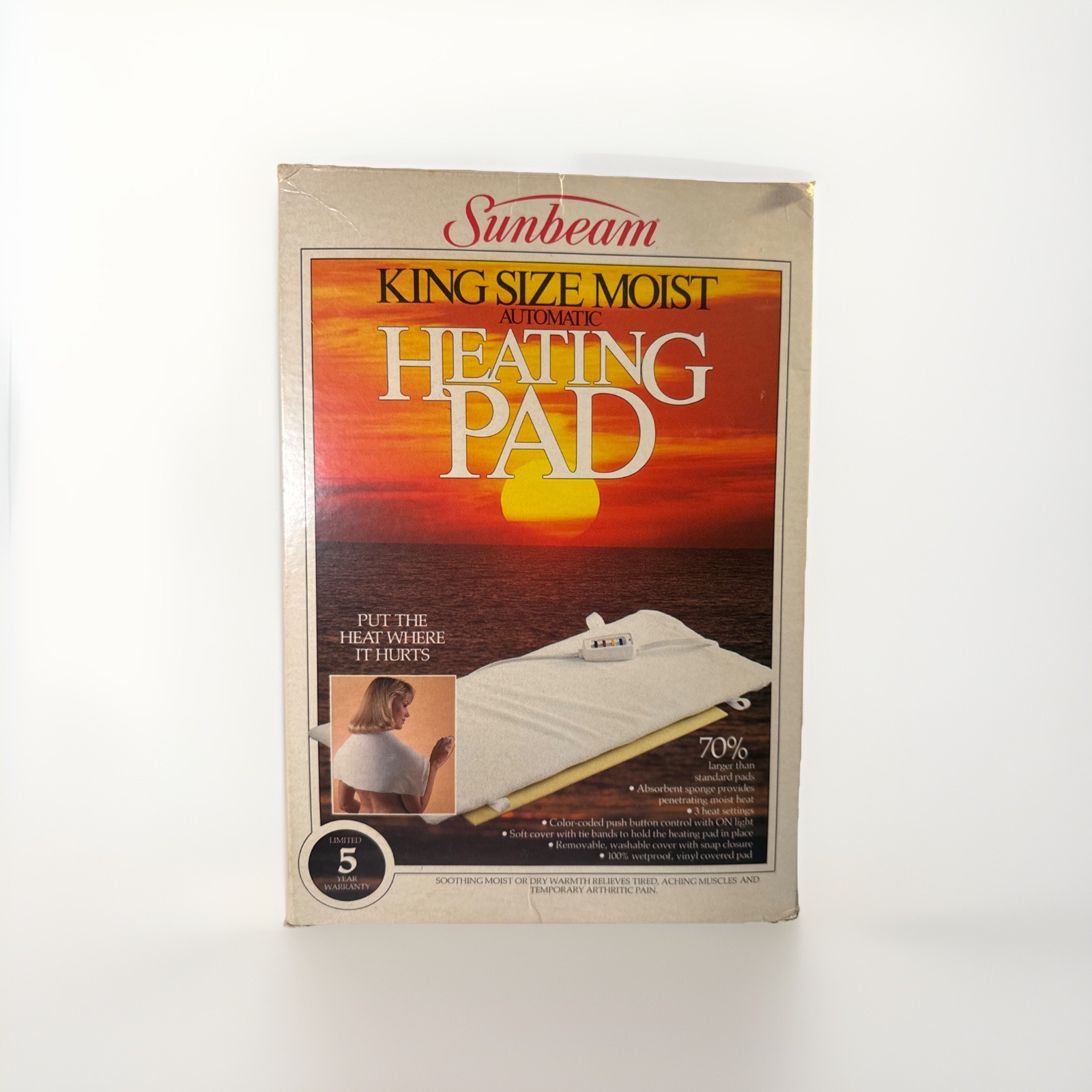 Vintage 1991 Sunbeam King Size Moist Auto Heating Pad- Put I
