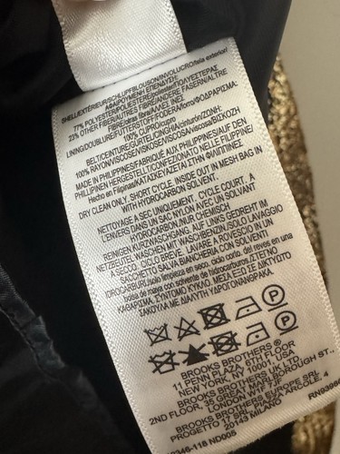 Jacquard Gold Schwarz Brooks Brothers Party Kleid Taschen Ärmellos Größe 4 - Bild 8 von 8