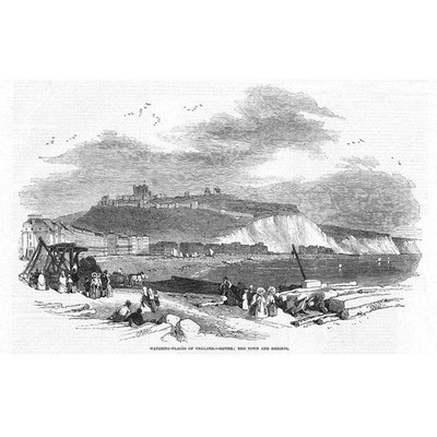 DOVER Blick auf die Stadt - antiker Druck 1850