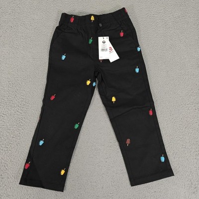 Icecream Flavors Pants Kids 3T Black Multicolor Embroidered Popsicle New Tags