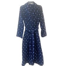 L.L. Bean Women's Robe Blue Snowflake Fleece Wrap Front Women  s Size M NWOT