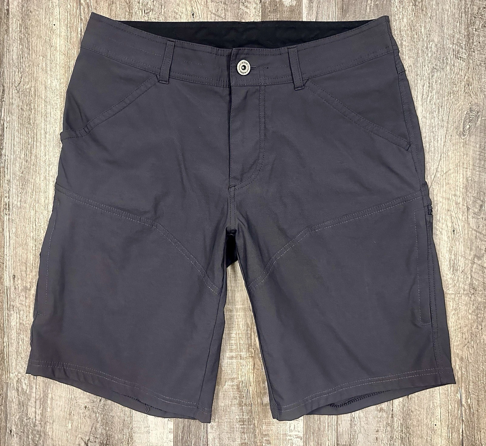 Kuhl Renegade Mens 32 Stretch Cargo Shorts 10" Gray Hiking Outdoors VGC