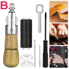 Leather Sewing Awl Thread Kit with Waxed Thread Manual Tool yy