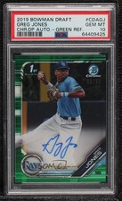 2019 Bowman Draft Chrome Pick Green Refractor 88/99 Greg Jones PSA 10 Auto 02d2