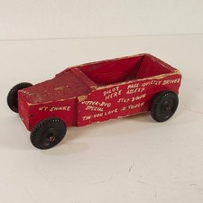 Vintage Handmade Wood Soap Box Derby Race Car   Folkart