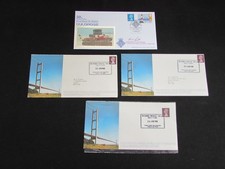 4 x GB  Signed Civilian Covers 1980s/90s - Humber Bridge Opening, Culdrose RN