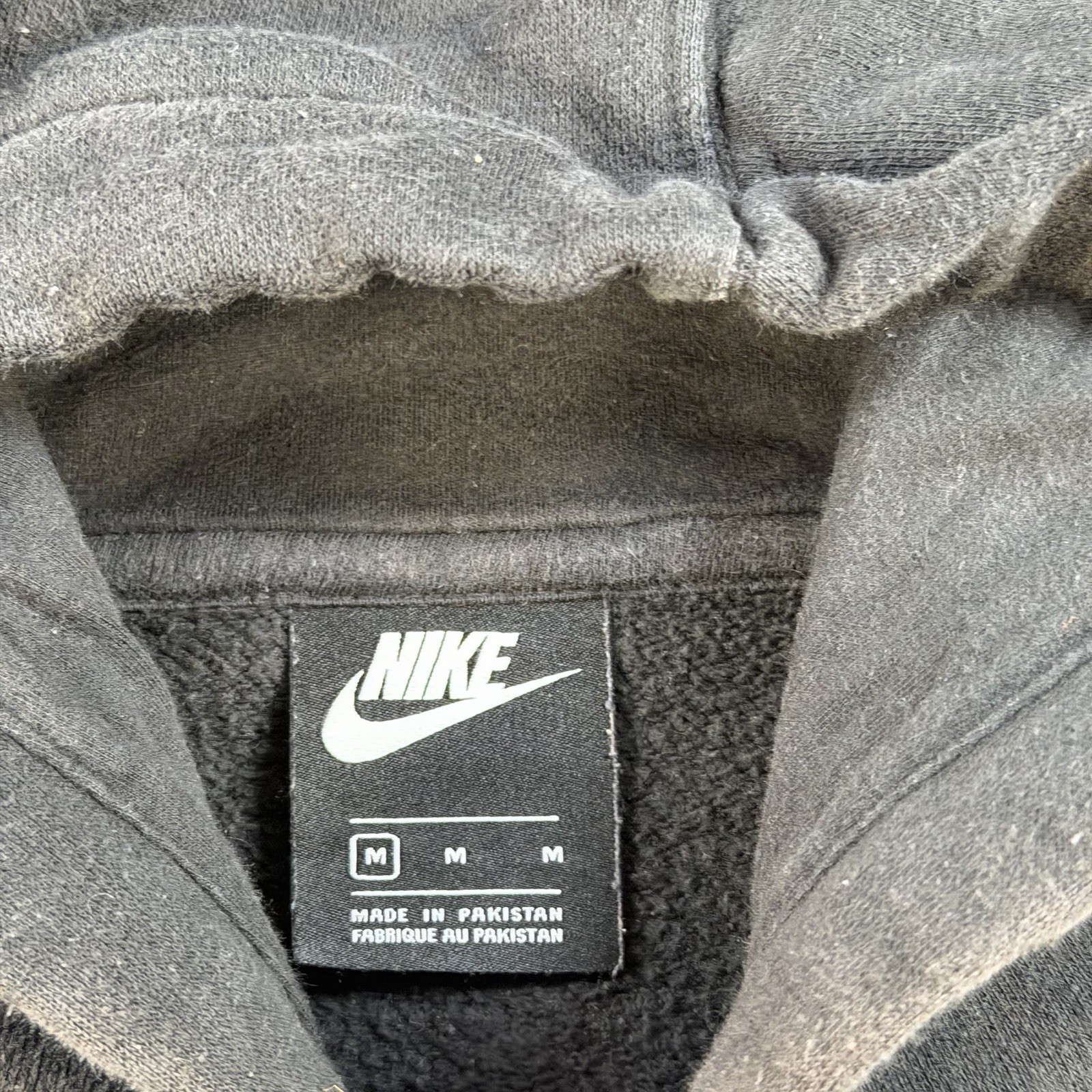 Nike Hoodie Mens Medium Black Fleece Drawstring Pullover Active Gym Just Do It thumbnail 5