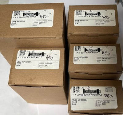 1'' X CLOSE, 2, 2.5, 3, 4  BLACK PIPE NIPPLE Pipe Nipple Sch 80 Qty. 30 (25AG11)