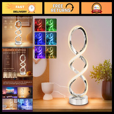 Touch Dimmable Modern Spiral RGB Table Lamp - 7 Colors, 10 Light Modes, Unique N
