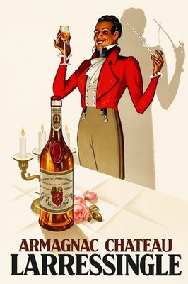 Vintage Armagnac Chateau Larressingle Poster - 16x24  Rare Reprint  