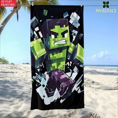 2D Flat Green Pixel Person Extra Large Beach Towel - Ultra Soft And Quick Dry M