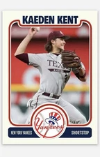 Kaeden Kent  2025 MLB Draft Novelty Baseball Card! New York Yankees
