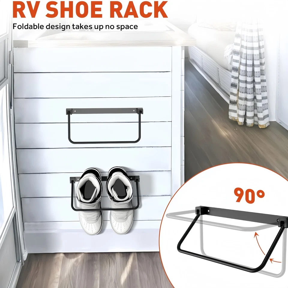 2Шт RV обуви стойка складной настенный ванной обуви для путешествий трейлер 4 цвета - Изображение 3 из 4