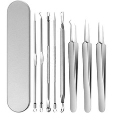 9PCS Pimple Popper Tool Kit Acne Pin Extractor Risk Free Blackhead Pimple Pin