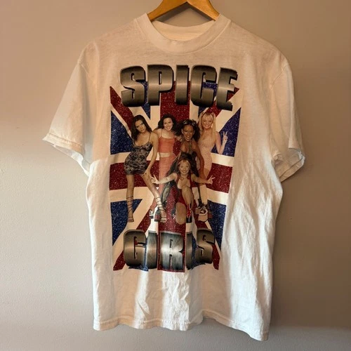 Spice Girls USA Tour T-Shirt Tultex White Mens 1990s vintage concert t-shirt, vintage, size M, single stitch, B+ condition