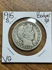 1915 S Barber Silver Half Dollar Very Good VG U.S. 50c Type Coin (Raw16851)