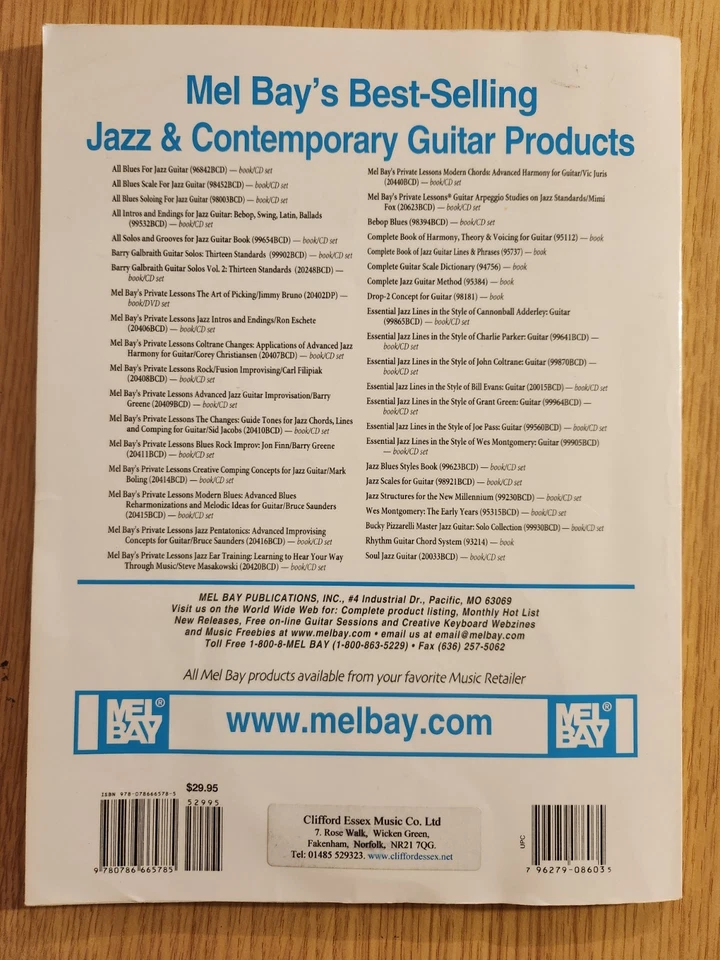 MEL BAYS COMPLETE BOOK OF JAZZ GUITAR LINES & PHRASES - GUITAR TUTOR BOOK - Image 2 of 4