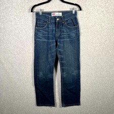 Levi's 514 Jeans 12 Boys Blue Denim Medium Wash Everyday Wear Slim Straight Leg