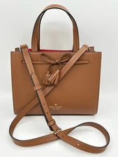KATE SPADE Hayes SM Satchel crossbody Purse Brown Women LTHR Classic  Handbag