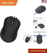 Compact Wired USB Computer Mouse - Ergonomically Designed for Reports  Gaming