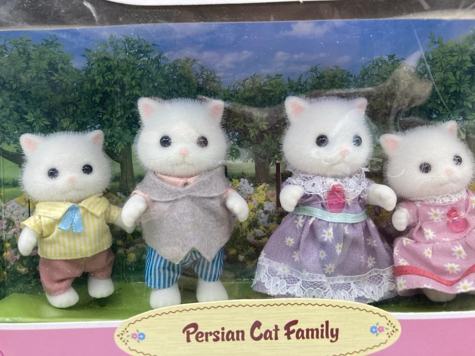 NUEVO Época Calico Critters Difuso Gato Persa Familia Cecilia Adam Nora Felix NRFB Foto 2 de 4