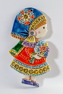 Gensini Ceramiche Vintage Italian Pottery Wall Plaque Art 60s Bitossi style MCM