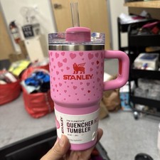 Stanley Valentine's Day 20oz Tumbler Pink Sweet Hearts Exclusive *NEW*