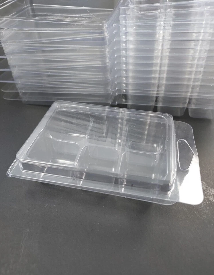 Premium Wax Melt 6 block Clamshells, fold lid close,  24 pc. set of EMPTY shells - Image 3 of 3