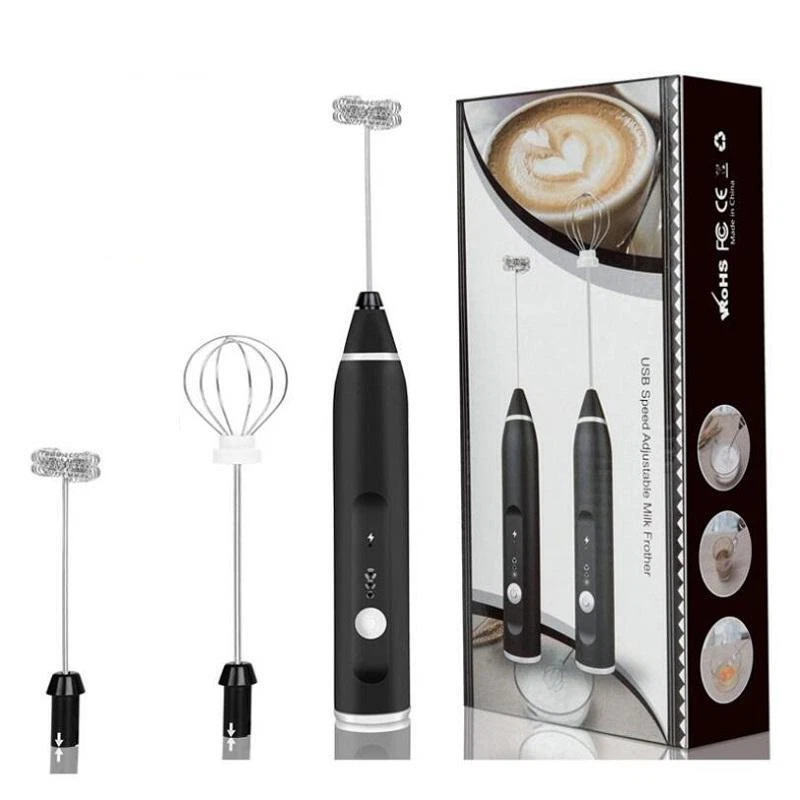 Milk Frother Electric Egg Beater USB Charging Mixer for Coffee Drink Portable
