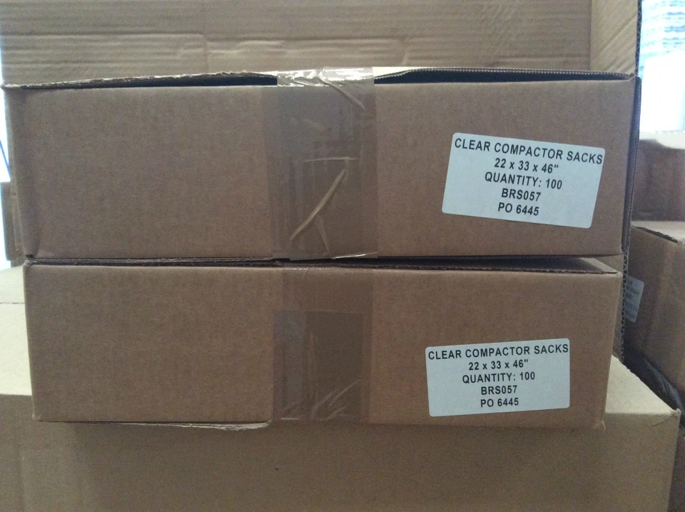 WARD HYGIENE SERVICES LTD 100 x Clear Compactor Sacks Refuse Rubbish Bags Food Hygiene Safe Bin Liners