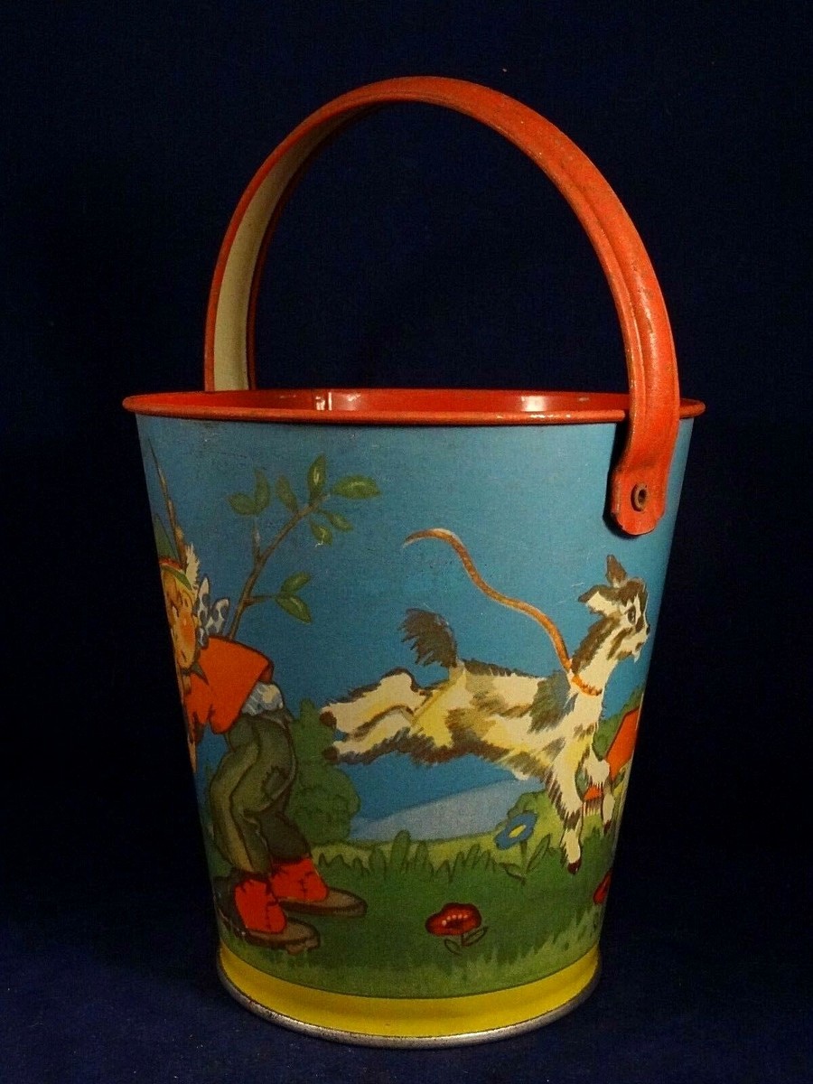 Jouet Ancien Seau De Plage Tôle – Enfant Chevreau KEIM 3/12 – Allemagne 1950 – TBE