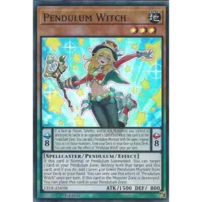 LEDE-DE098 Pendelhexe: Super Rare 1. Auflage YuGiOh Karte