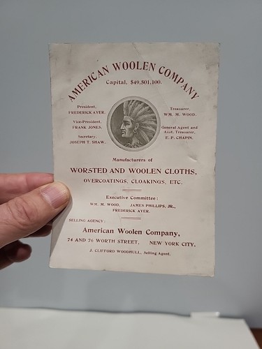 1901 American Woolen Company 4-page promotional pamphlet booklet Illustrated