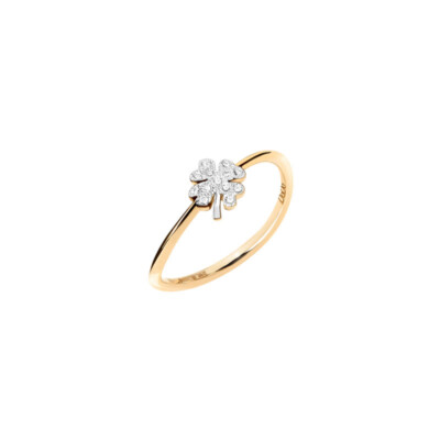 Dodo Mini Kleeblatt Ring 18k GG mit Diamanten Ref.-Nr.: ADQDPPOG/B
