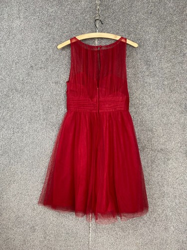 Alfred Angelo formal dress size 6 dark red knee length fit flare wedding party - Picture 10 of 15